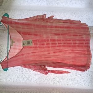 ***NWT*** Womens Pink Tye Dye Cold Shoulder Shirt Size Large